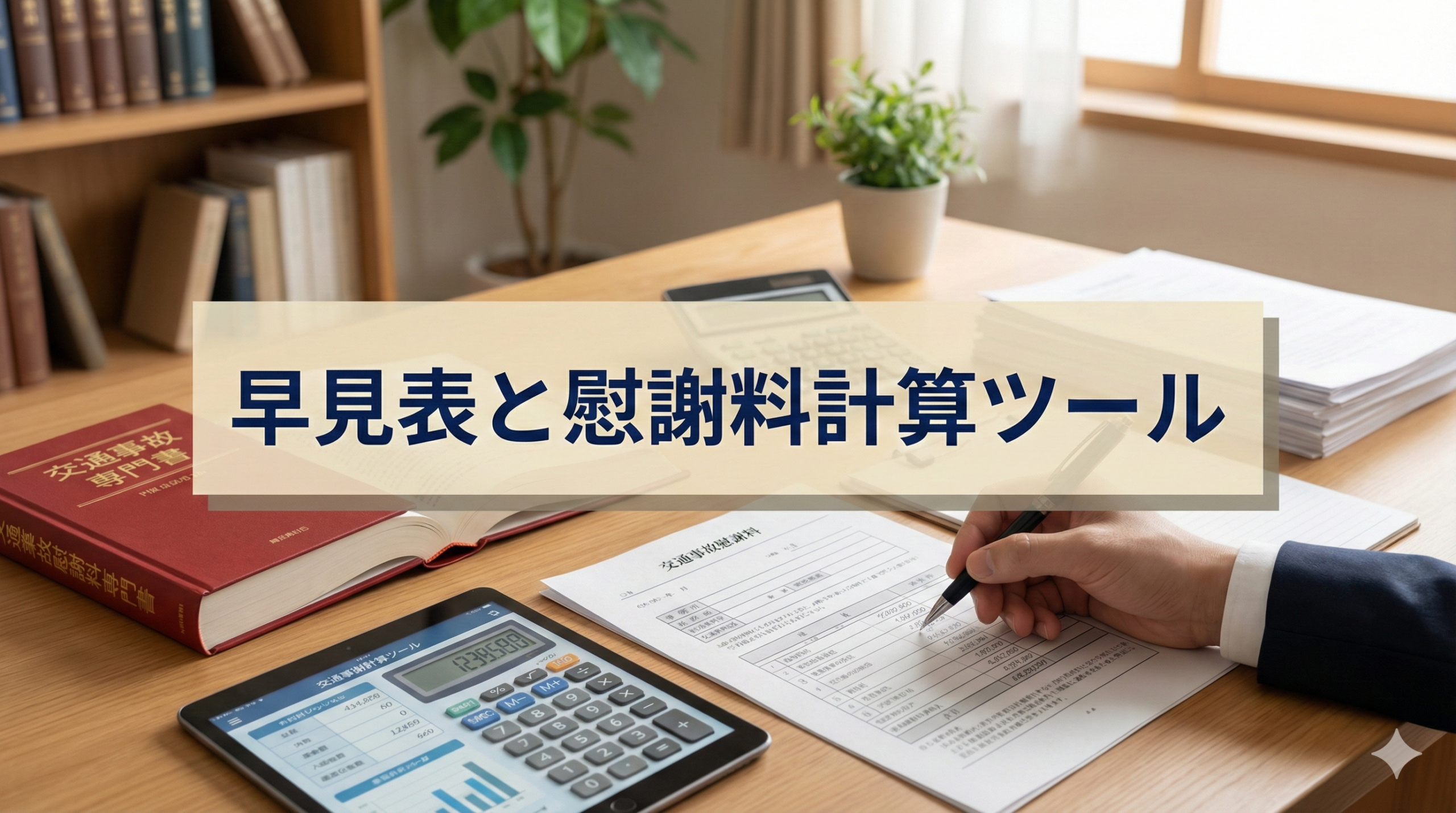 早見表と慰謝料計算ツールの画像